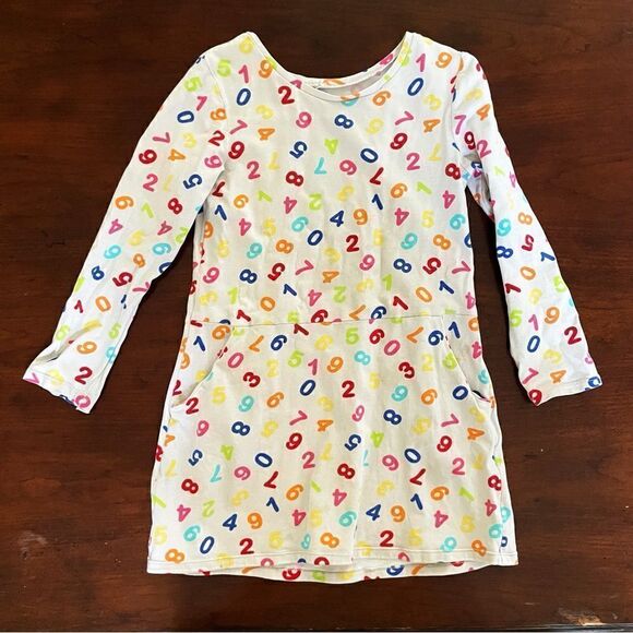 Handmade Girls Colorful Numbers Play Dress/ Tunic  with Pockets Size 4-6 - Picture 1 of 11